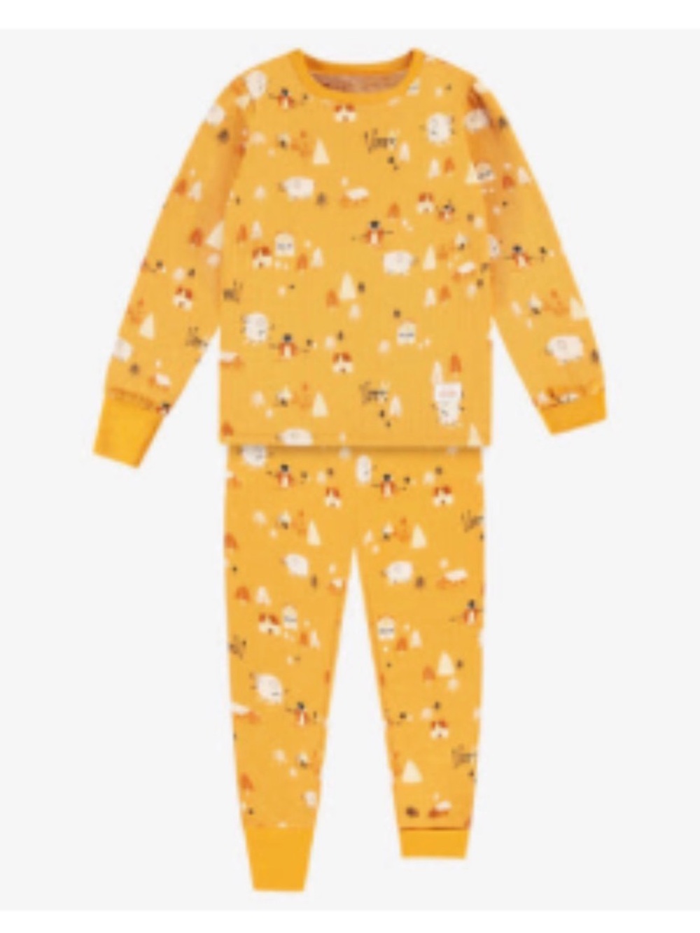 Souris Mini - Cozy Yellow ski Print Kids Pajama Set